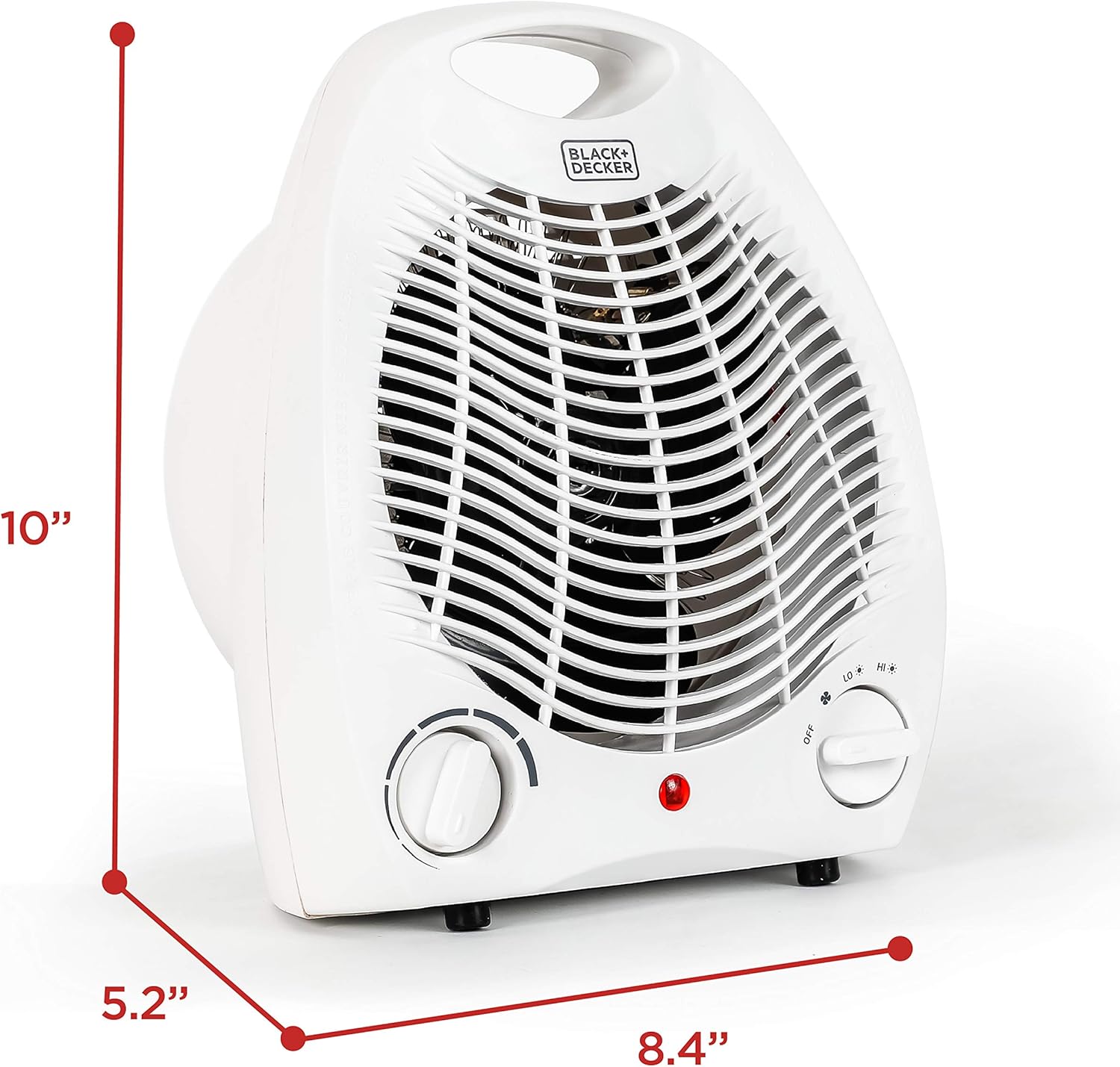 BLACK+DECKER Space Heater, for Office Desk, Home Office & Portable Desk, Personal Heater with 3 Settings, Desk Heater with Adjustable Thermostat, Black & White - Image 7