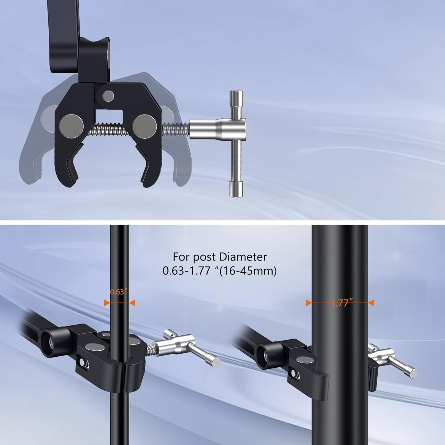 CreaDream Tablet Holder for Microphone Stand, Aluminum Mic Music Stand Holder Mount for Phone and iPad, Adjustable Tablet Holder Compatible with Devices from 4.7 to 12.9 inch Tablets & Smartphones - Image 6