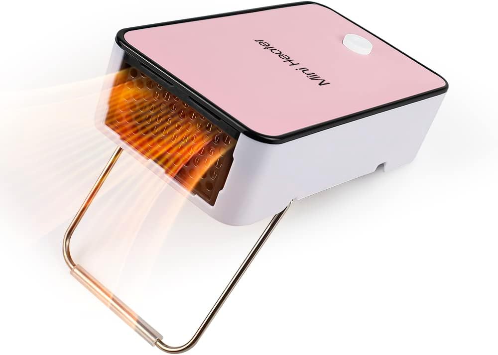 Portable Space Heater YOUCIDI Mini Desk Heater Electric Fan Air Warmer for Room/Office/Desktop Pink
