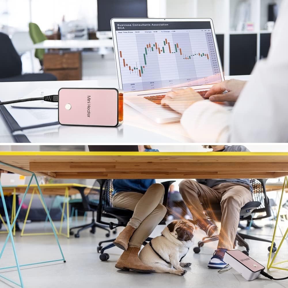 Portable Space Heater YOUCIDI Mini Desk Heater Electric Fan Air Warmer for Room/Office/Desktop Pink - Image 7